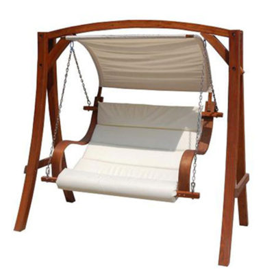 Charles Bentley 2-3 Seater Wooden Swing Seat - Cream